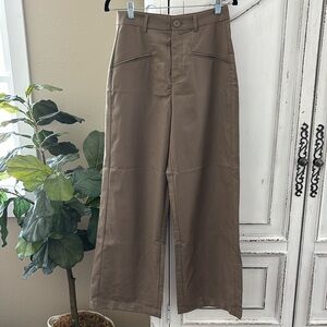 NWT Commense Pants Womens High Waist Wide Leg, Tan, Small, 231130051